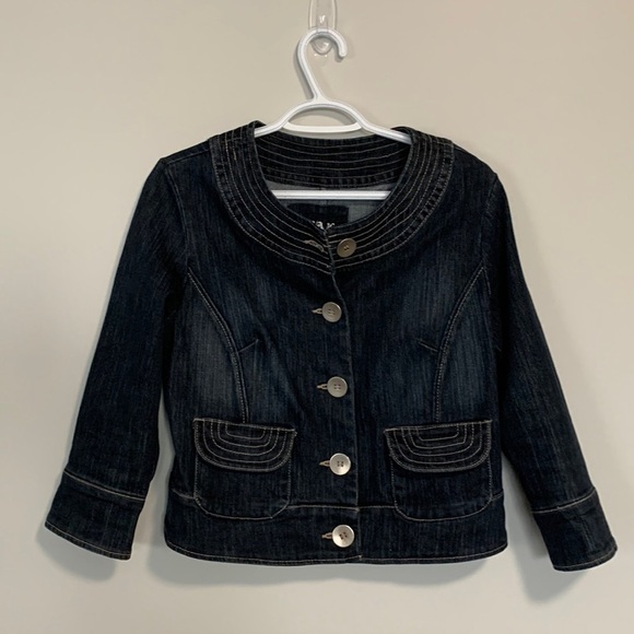Vintage Live a Little Crop Jean Jacket Size Small - Picture 1 of 10